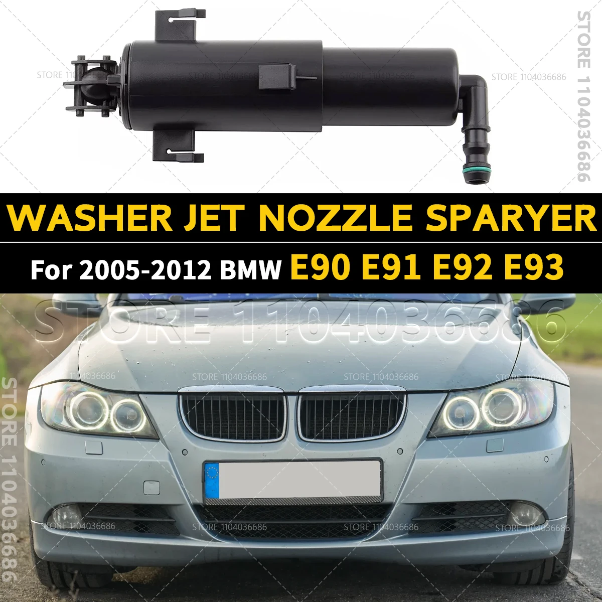 

For 2005-2012 BMW 323i 325i 328i 330i 330xi 335d 335i 335xi E90 E91 E92 E93 Headlight Washer Jet Nozzle Sparyer 61677179311