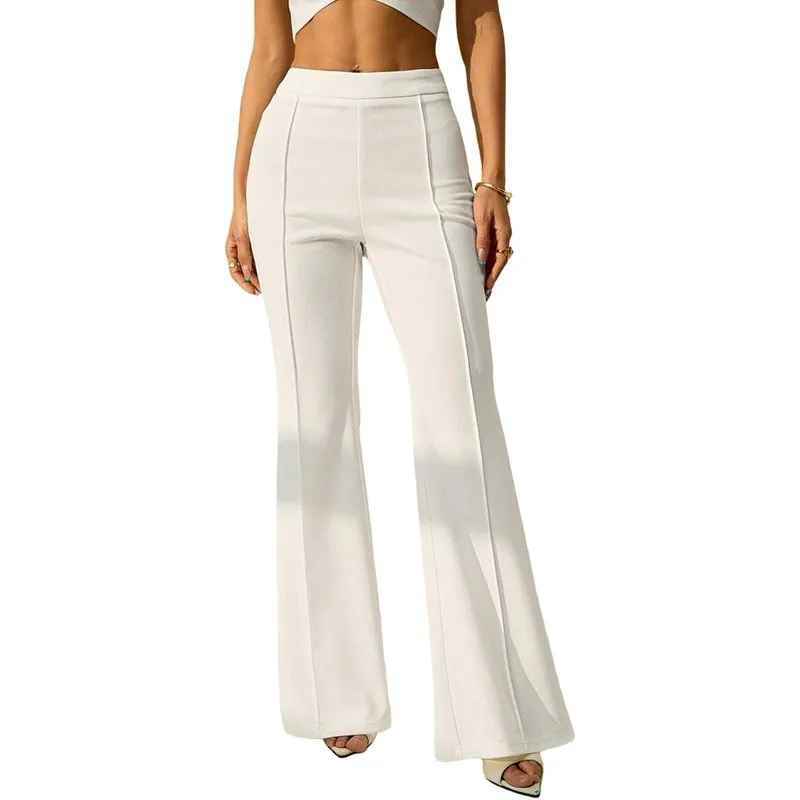 European and American Cross-border New Women's High-waisted, Draped, Straight-cut, Simple Suit Pants for Women