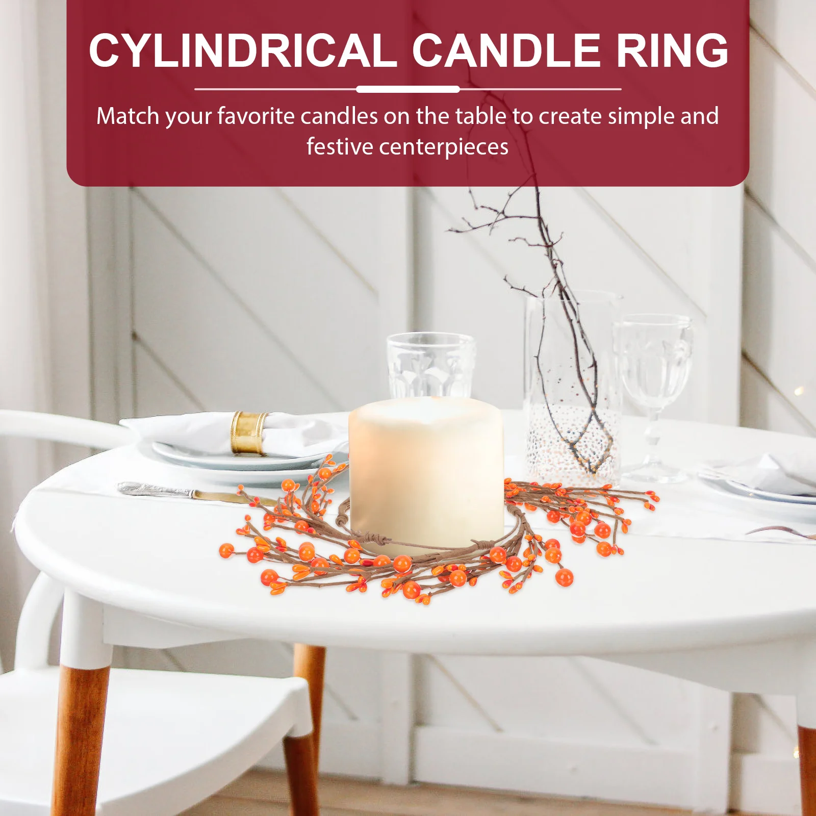 

Christmas Wreath Simulated Berry Decor Holiday Party Decoration Door Wall Hanging Xmas Ornament Rings Home