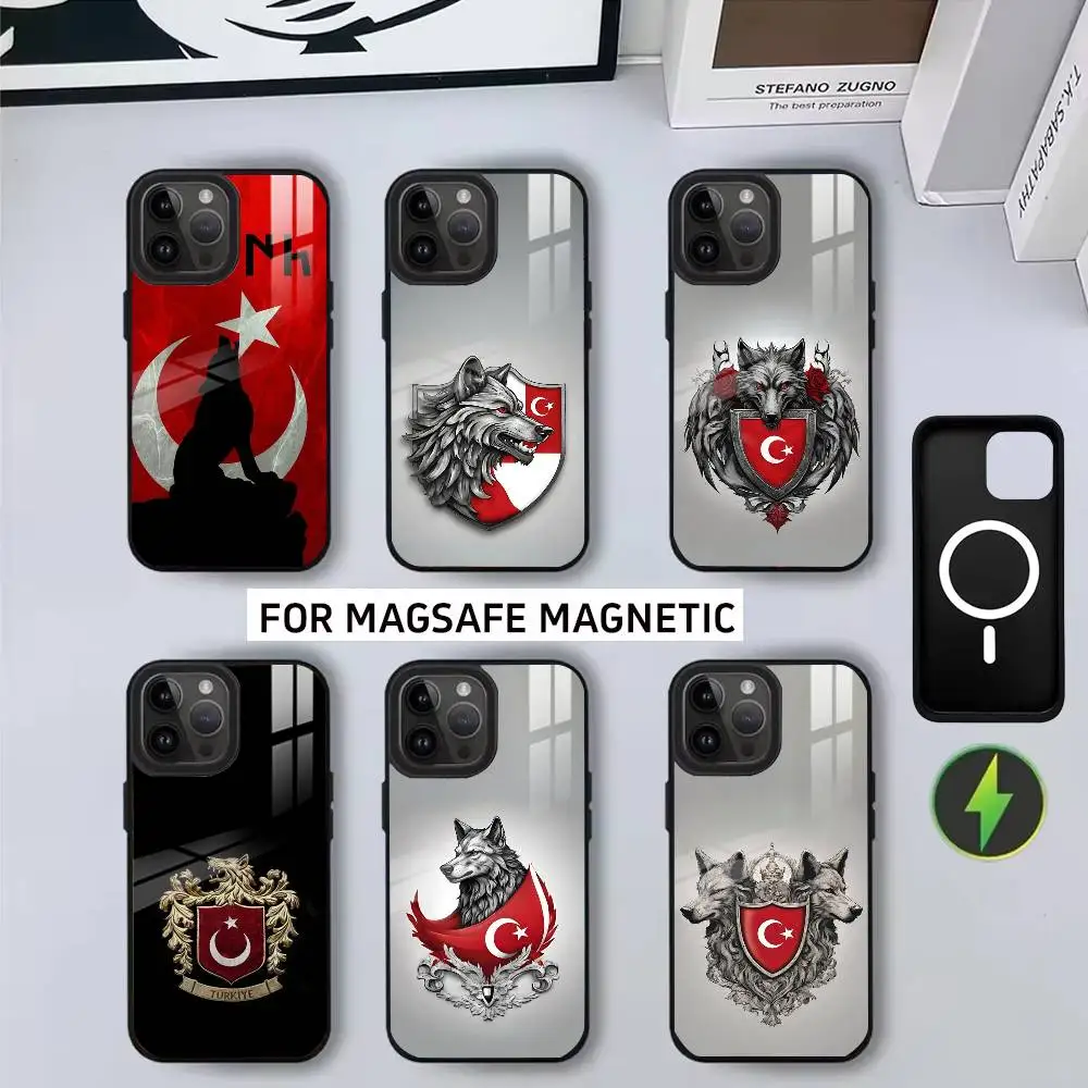 

T-Turk W-Wolf T-Turkey F-Flag-ES Phone Case For iPhone17,16,15,14,13,12,11 Plus,Pro Magnetic For Magsafe Wireless Charging