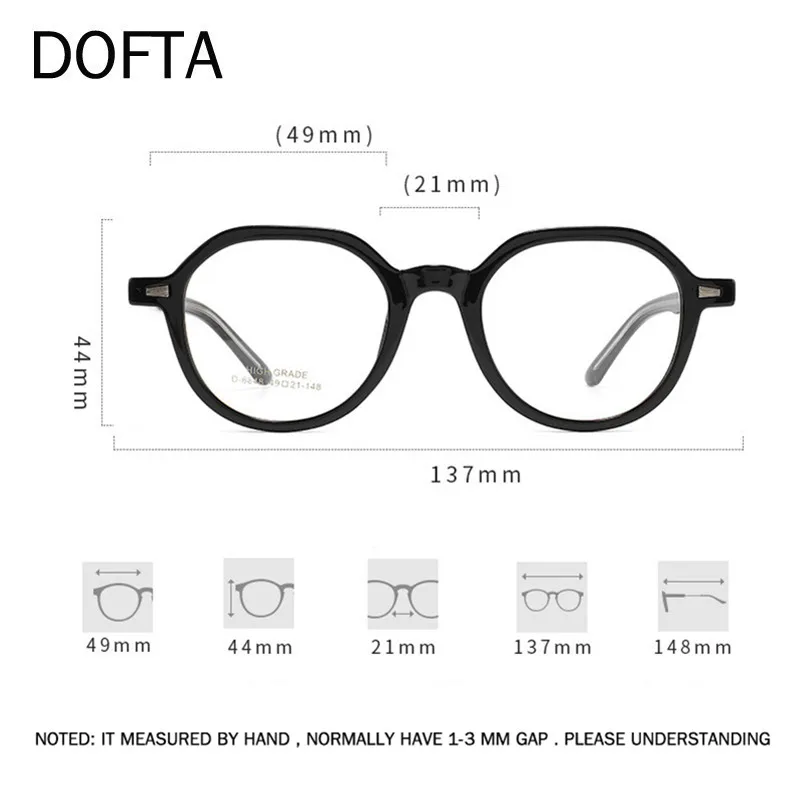 DOFTA Acetate Glasses Frame Men Round Myopia Optical Women Prescription Eyeglasses Frame 50018