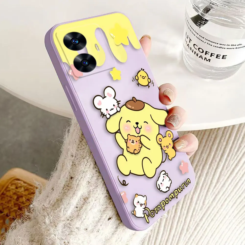 Cute Pompom Purin Cartoon Cover Phone Case For OPPO Realme C12 C20 C21Y C30 C35 C55 C55 20 XT GT NEO 2 NARZO 50 30 20 Case Funda