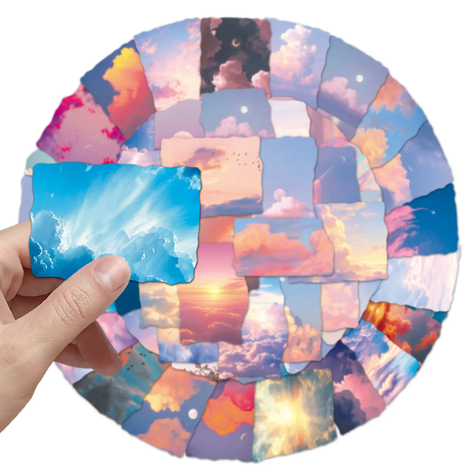 

51PCS Thoughts in the Clouds Graffiti Stickers Small Fresh Creative Sky Dream Decal Luggage Cup Phone Waterproof Sticker