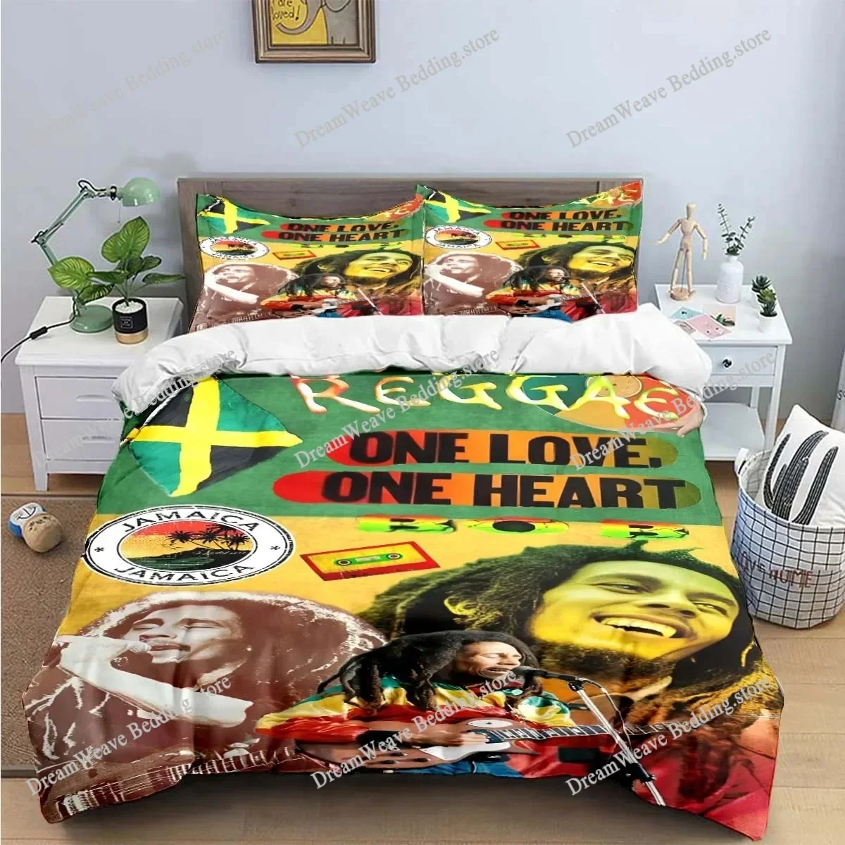

New Singer R-Reggae Bob Marley Pattern Bedding Sets Bed Supplies Set Duvet Cover Comforter Set Bedding Set Luxury Birthday Gift9