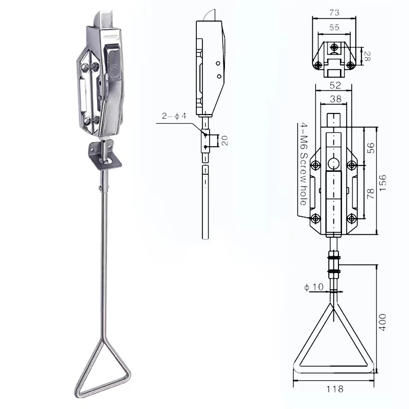 Freezer 1178 double open door lock cold storage door handle mechanical industry oven equipment door double open lock hinge