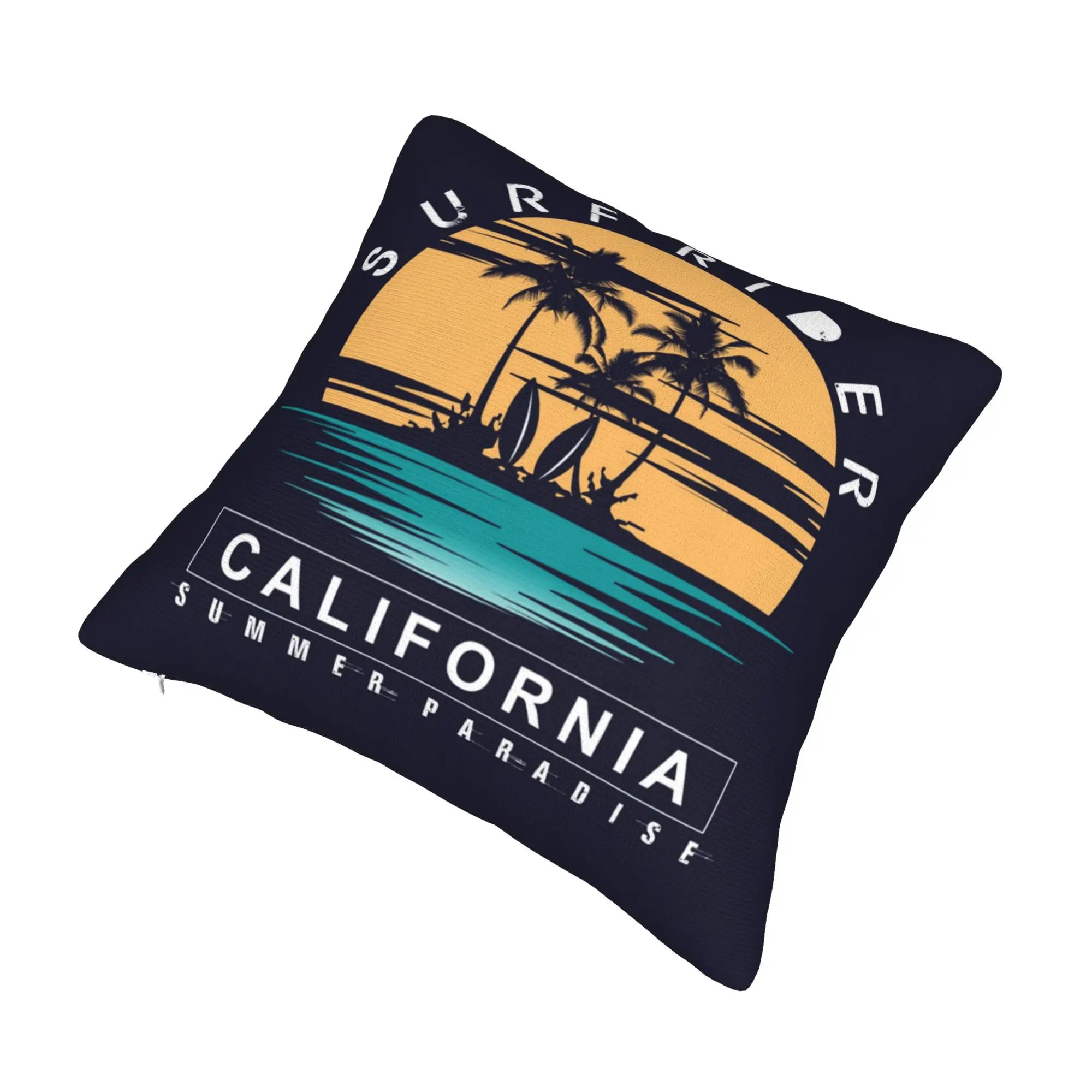 California Surfer Pillow Covers Home Decor Modern Sure Rider Surfing Cushion Decoration Salon Square Pillowcase