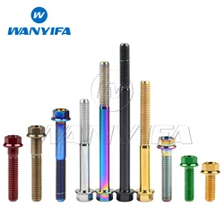 Wanyifa Titanium Bolts M5/M6x10 15 20 25 30 35 40 45 50 55 60 65 70 75 80 90 100mm Small Hex Head Flange Screw for Motorcycle