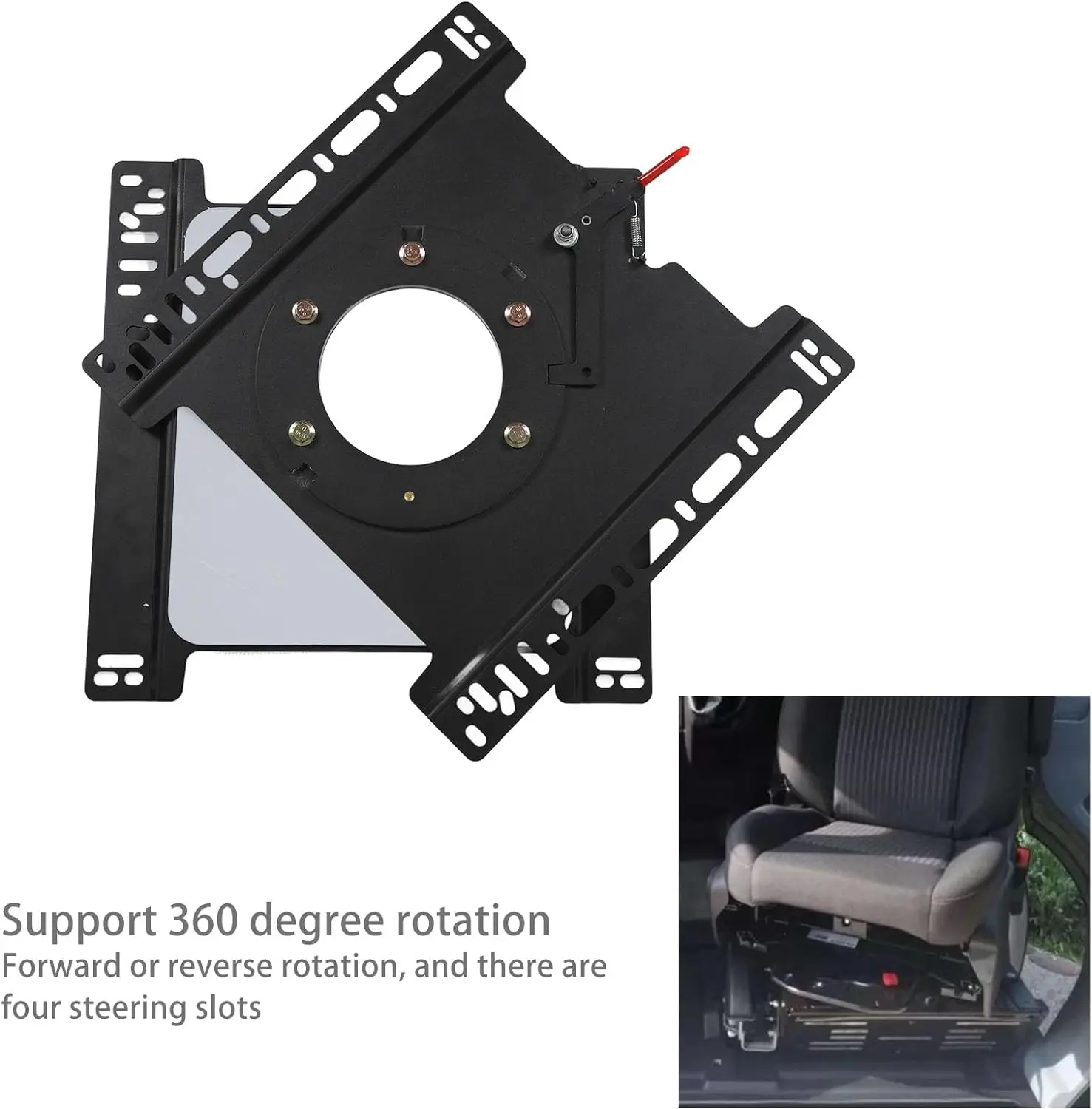 360 °   Adaptor Dasar Putar Kursi |   Rotator Kursi Manual untuk Sprinter, Promaster, VW T6/T5, FJ Cruiser, Pengiriman Cepat Lokal Metris.