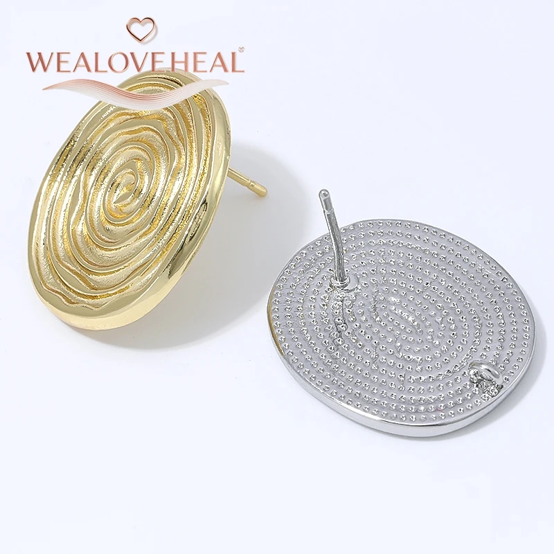 1 Paar 18K vergoldete Messing-Spiral-Ohrstecker für Damen, Baumring-Holzmaserung-Ohrringe für den täglichen Gebrauch, Party oder als Geschenk – Detail 16