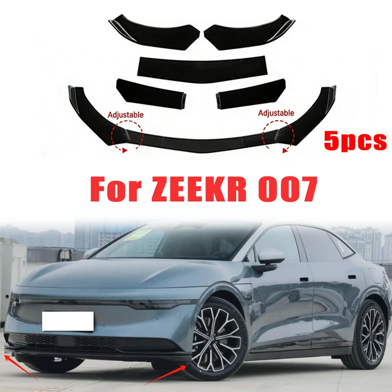 

5Pcs ABS Material Universal Car Front Bumper Separator Bumper Lip Body Kit Duck Lip Separator For ZEEKR 007 Car Accessories