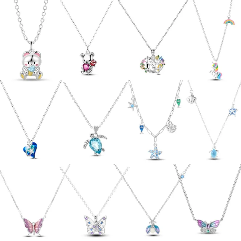 

925 Silver Animal Necklace Summer Ocean Based on Women's Traditional Jewelry