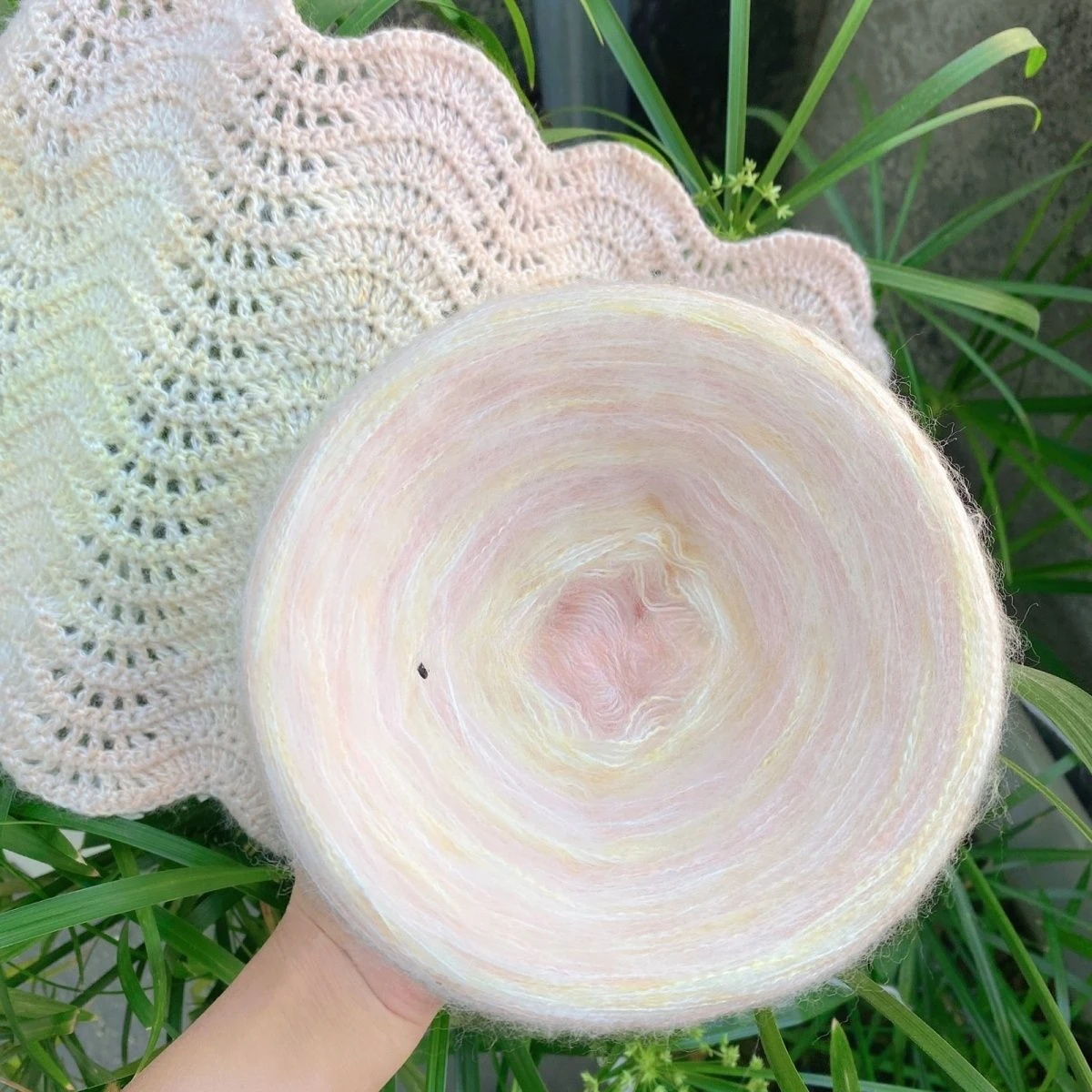 500g Gradient Cake Yarn Seven Star Blanket Wool Ball Soft Hook Weaving Thread Handmade DIY Scarf Sweater Blanket Hat Material