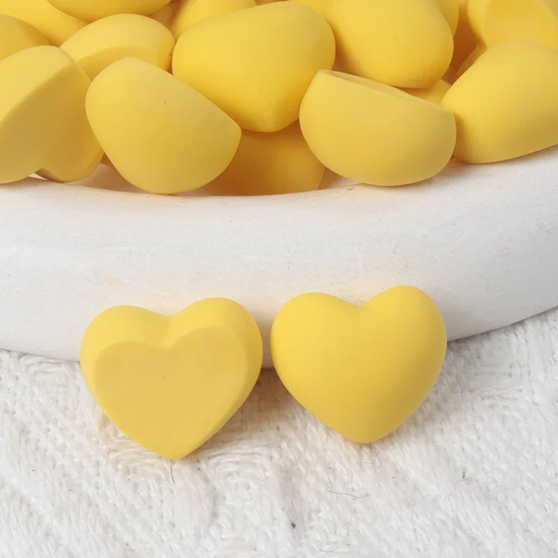 10/100pcs Resin Accessories Love Heart Frosted DIY Hairpin Keychain Pendant Handicrafts Patch Handmade Materials