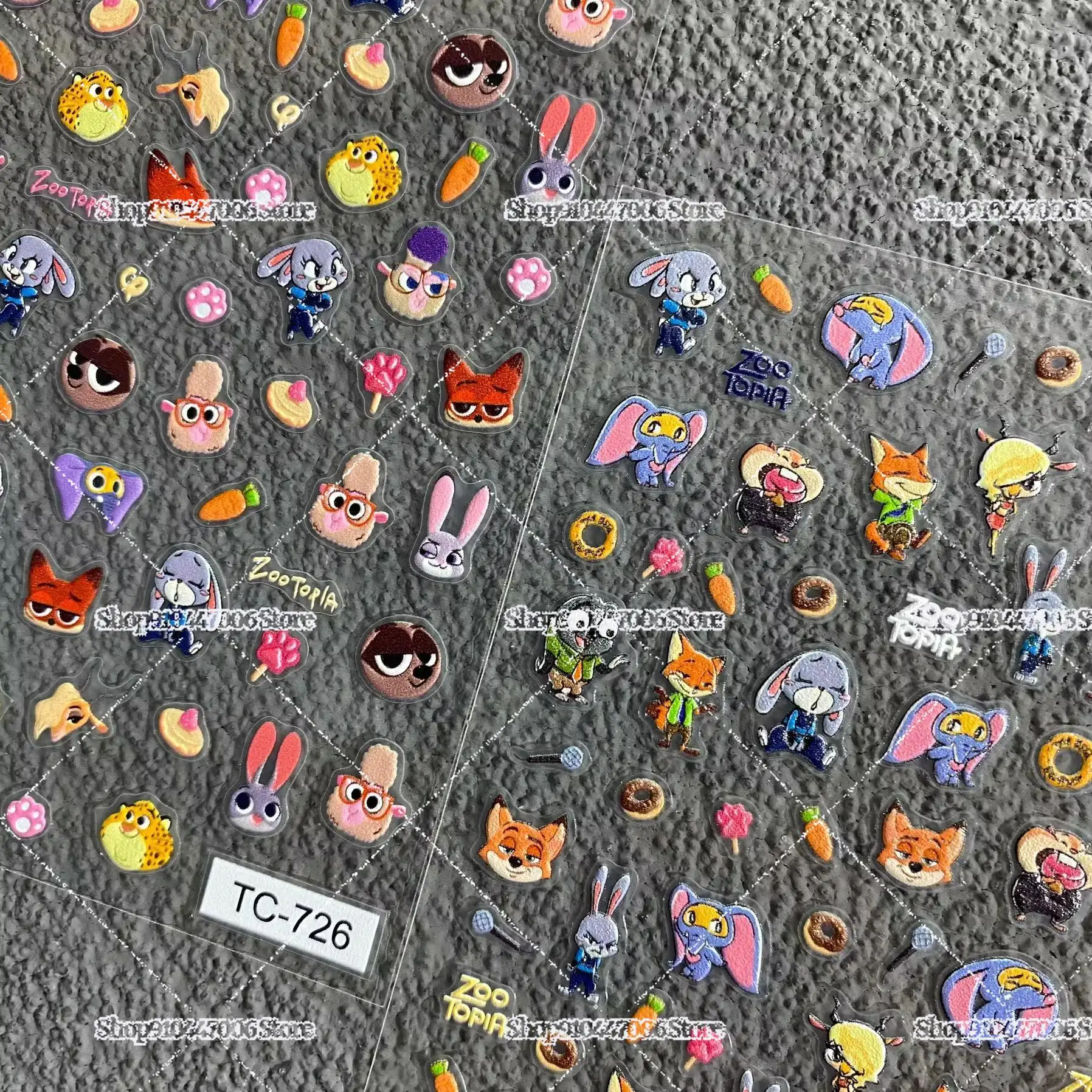 

Cute Cartoon Zootopia 2 Rise of The Non-Mammalians Nail Stickers Emboss Judy Nick DIY Handbooks CCD Nail Decor Art Stikers Gift