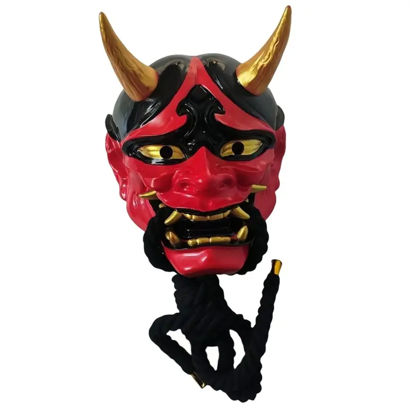 

N82R For Halloween Cosplay Costume Accessory Japanese Samurai Mask-Hand Painted Resin Design