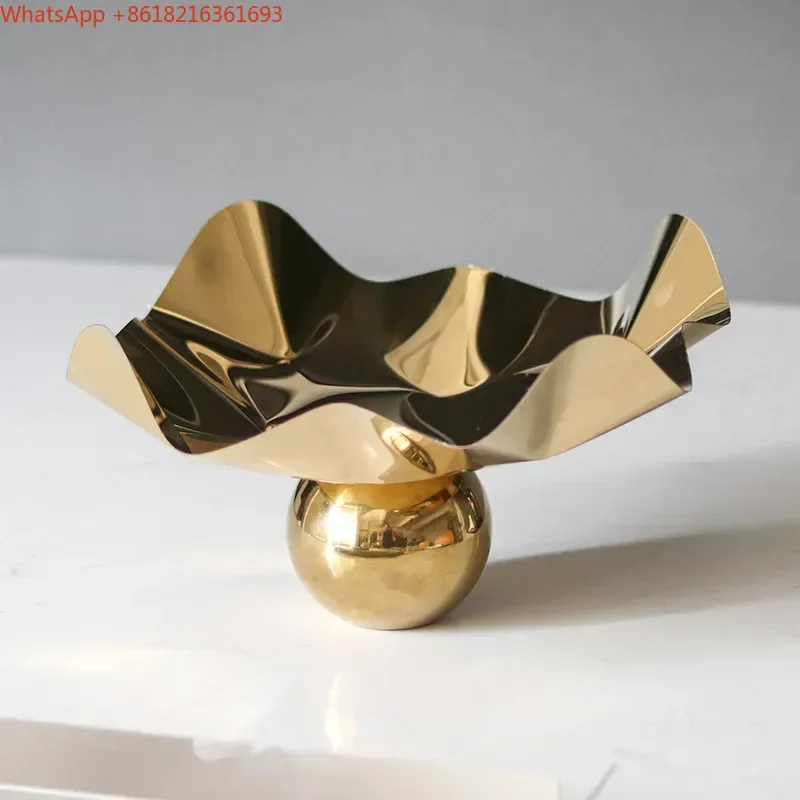 Limited Offer High Footed Decorative Fruit Salad Bowl, Irregular Dessert Plate, Jewelry Tray