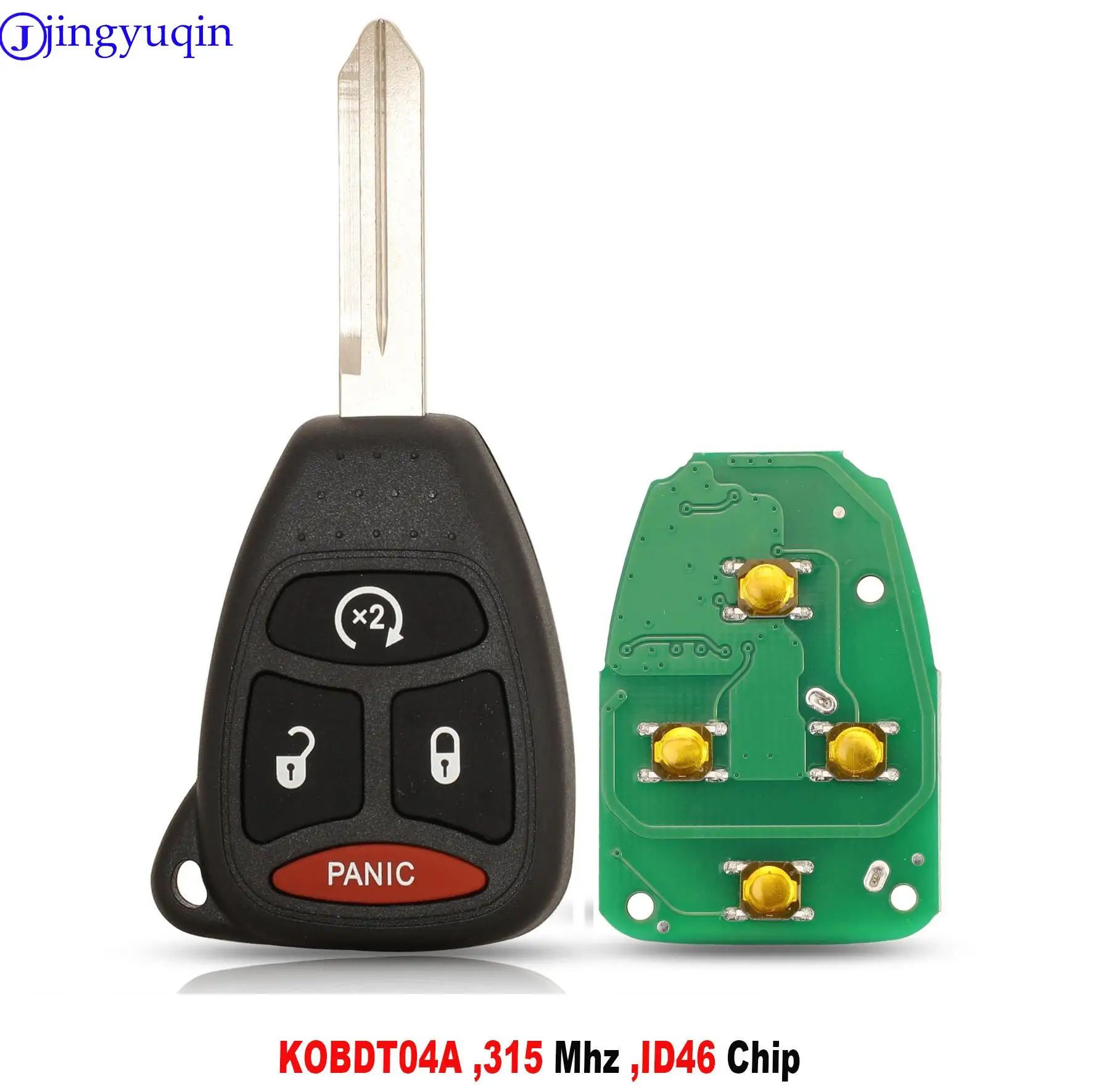 

jingyuqin Car Remote Key Fob 315 Mhz ID46 Chip KOBDT04A for Chrysler Aspen for Dodge Dakota Durango Ram