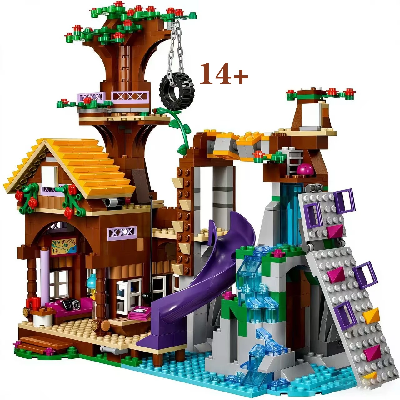 

Новинка 2026 года: Конструктор для девочек, серия «Хорошие друзья», приключенческий лагерь, домик на дереве, 872 детали, подарочный набор, 41122