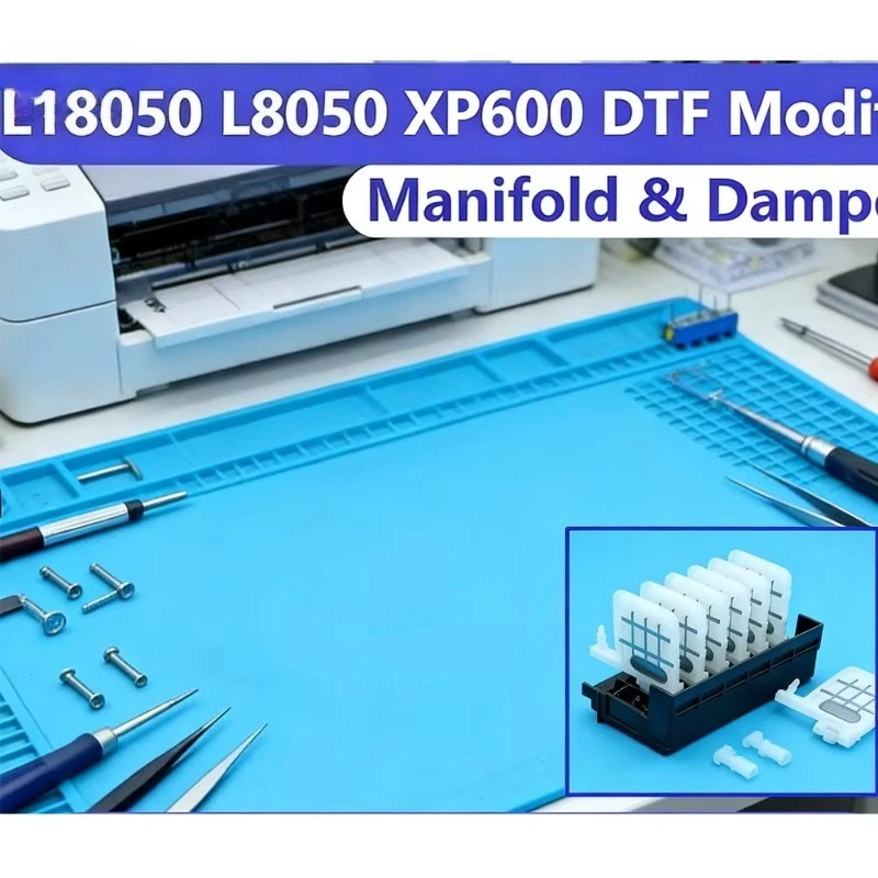 For DTF Printhead Adaptor Manifold Printer Head Converter With Big Volume White Ink Damper For Epson XP600 L18050 ET L8050