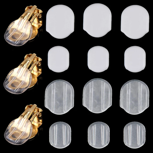 50 sztuk 8X10,5/11,5X14mm klipsy na kolczyki silikonowe wygodne poduszki dla majsterkowiczów klipsy na ucho nie przekłuwające tworzenia biżuterii