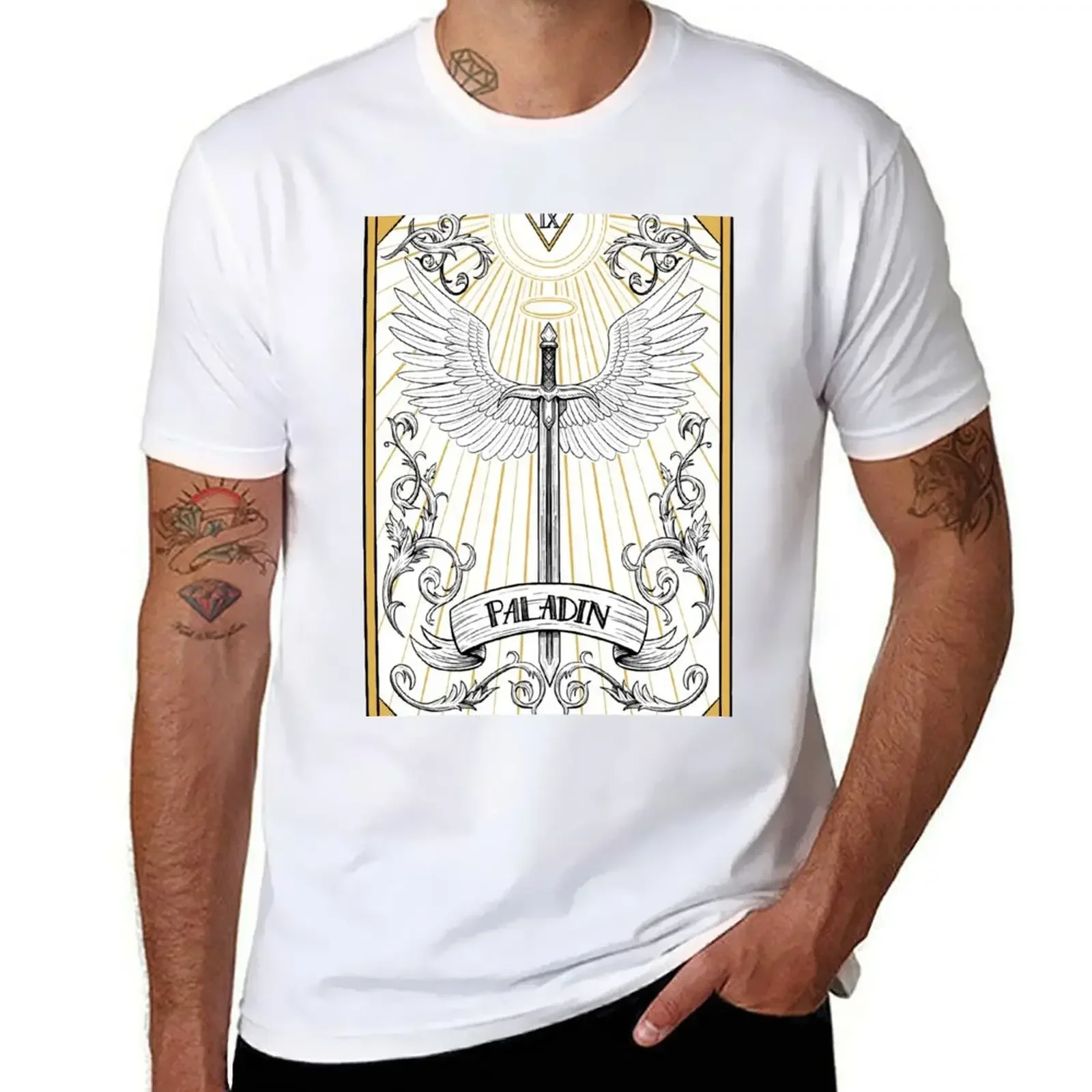 D&D Paladin Tarot T-Shirt boys animal print designer shirts mens big and tall t shirts