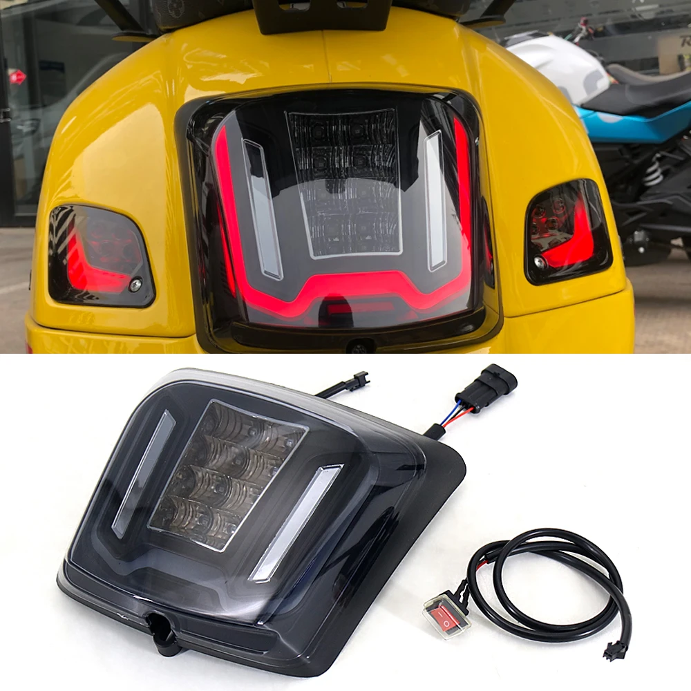 New Motorcycle LED Tail light taillight Rear Lamp Housing Suit For Vespa GTS300 HPE GTS 300 Supertech GTV300 GTV 300 Sei Giorni