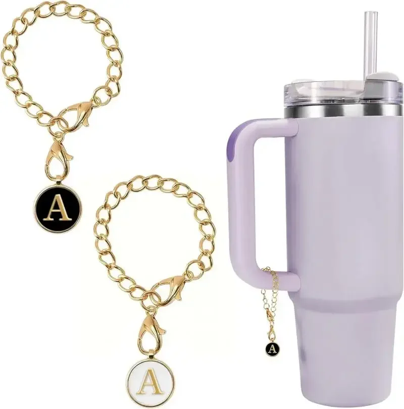 2pcs Letter Charm for Stanley 40/30 oz Water Bottle Initial Name ID Decorations Cup Hanging Pendant Tumbler Pendant