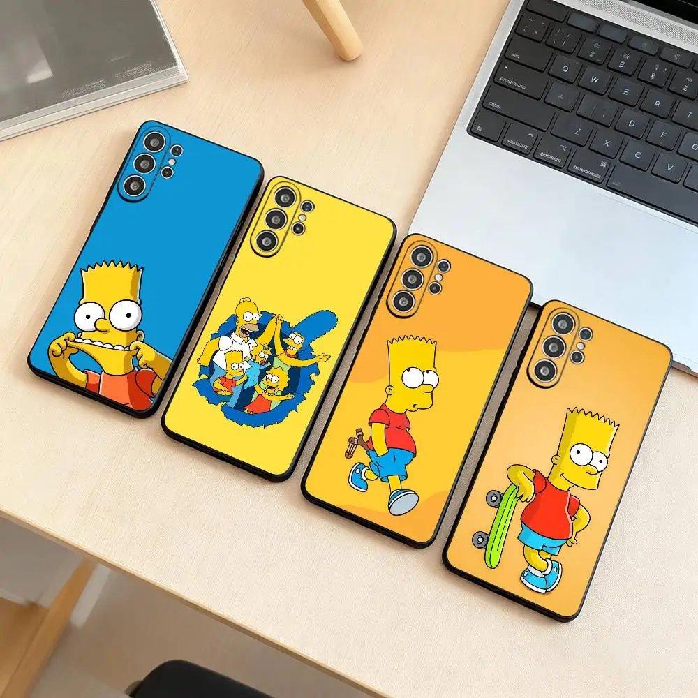 C-Cartoon The Simpsons  Phone Case For Samsung S25,S24,S21,S22,S23,S30,Ultra,S20,Plus,Fe,Lite,Note,10,Black Cover Gift