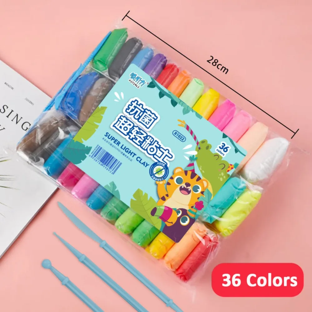 12/24/36 Stück Neue Ultraleichte Knetmasse Lufttrocknende DIY Spielknete Sensorisches Spielen Geruchlose Farbige Knete