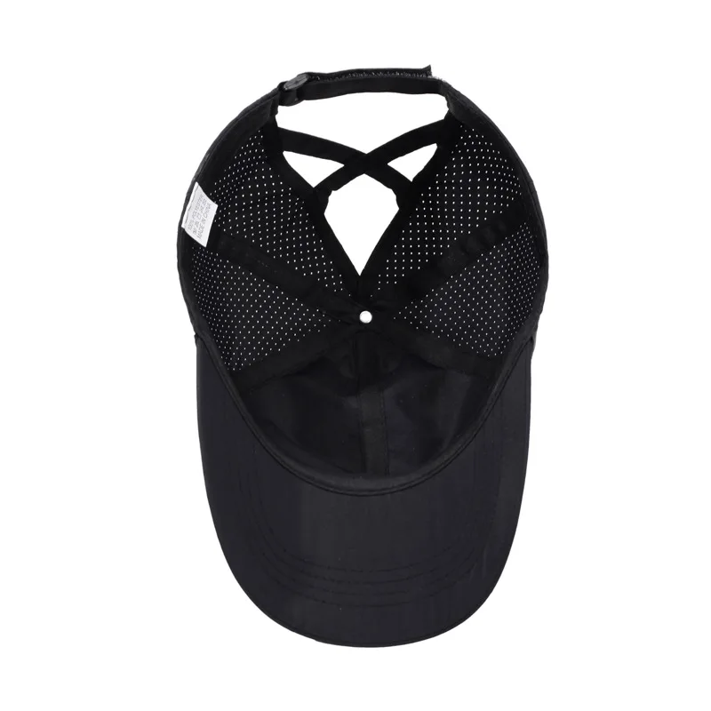 Neue Sommer-Baseballkappe für Damen mit Kreuzband für Pferdeschwanz, Leichte Schnelltrocknende Atmungsaktive Sonnenhut – Detail 2