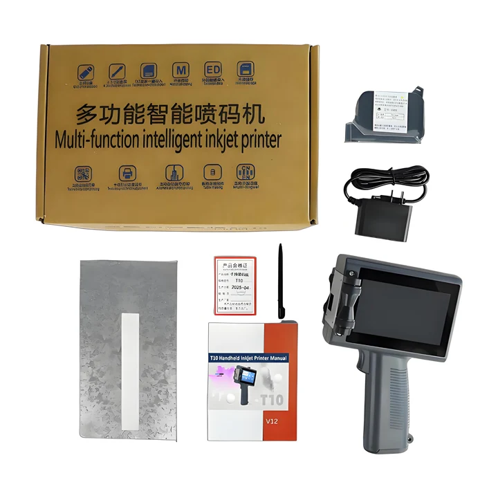 Portable Intelligent Handheld Inkjet Printer Gun Multi-language Production Date QR Code For Packaging Bag Small Cardboard Box