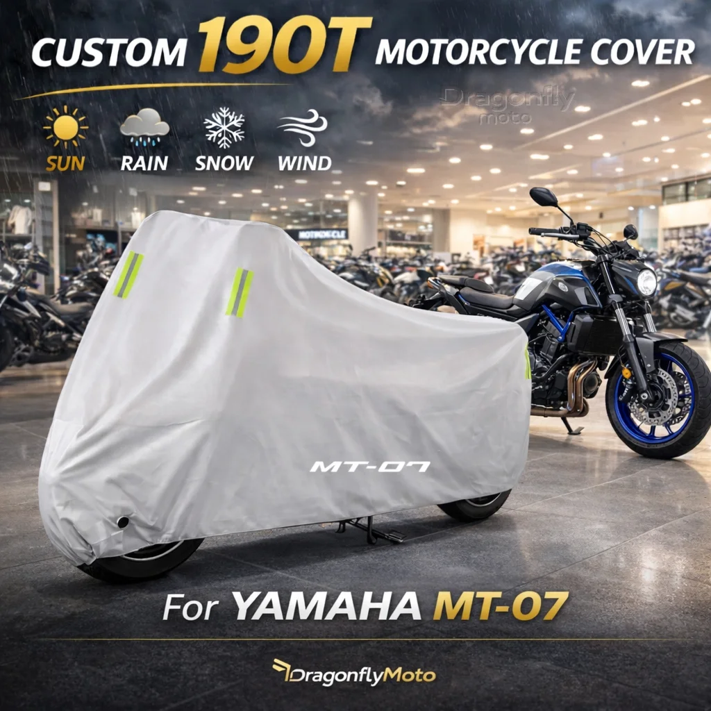 

For YAMAHA MT-07 MT07 MT 07 Motorcycle Cover Silver Waterproof UV Rain Dust Sun Outdoor Indoor Protector