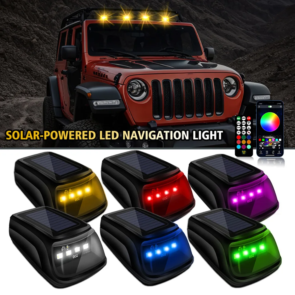 5 Stück APP-Fernbedienung Auto-Dachleuchte 2026 Upgrade RGB Kabineleuchten für LKWs Lampe Kabellos Ohne Bohren USB-Aufladbar Dachmarkierungsleuchte – Detail 3