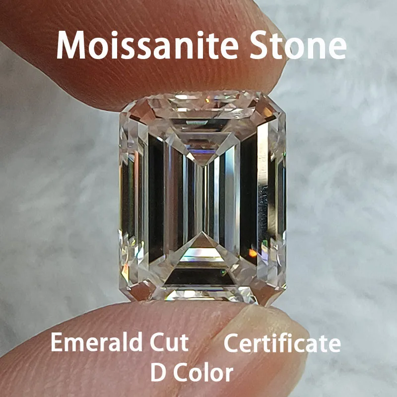 

Moissanite Emerald Cut D Color with Certificate VVS1 for Beads Charms Jewelry Making Necklace Earrings Main Materials
