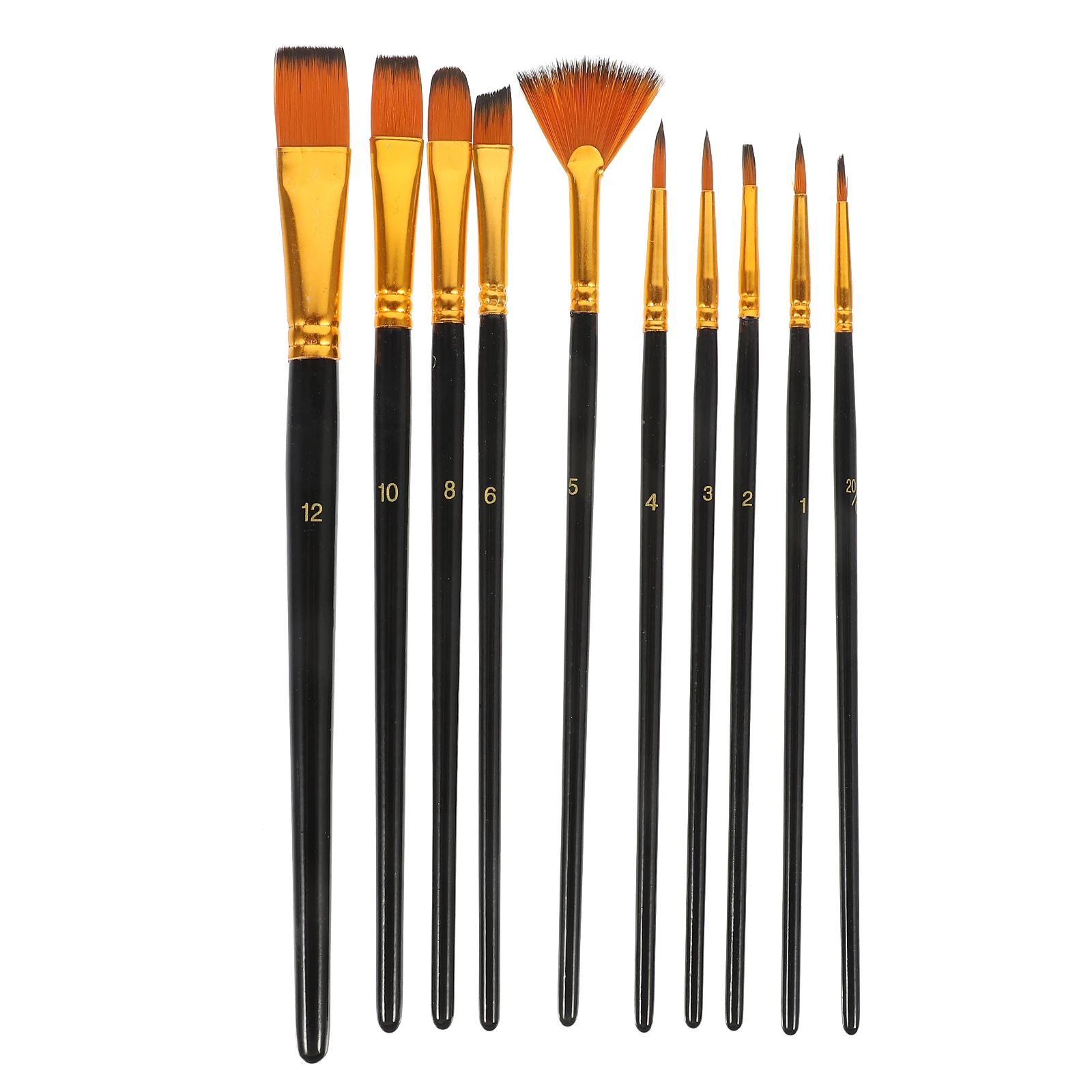 

10pcs Wooden Aluminum Tube Paintbrushes Watercolor Gouache Acrylic Oil Painting Brushes Beginners Professionals Nylon