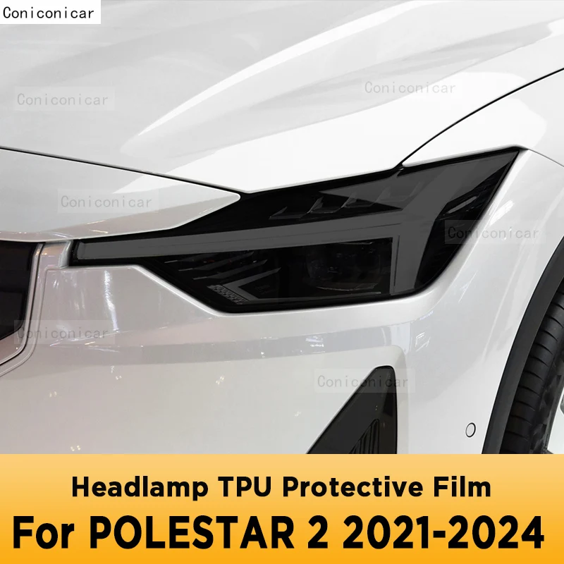 

For POLESTAR 2 2021-2024 Car Exterior Headlight Anti-scratch Front Lamp Tint TPU Protective Film Cover Repair Accessories