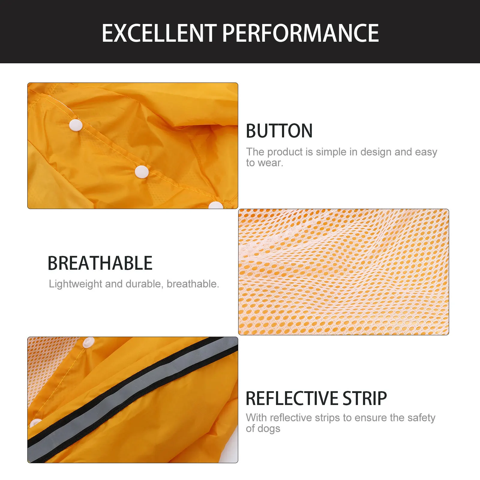 

Pet Dog Hooded Raincoat Waterproof Lightweight Breathable Durable Super Waterproof Outdoor Dog Rain Slicker Unique Style