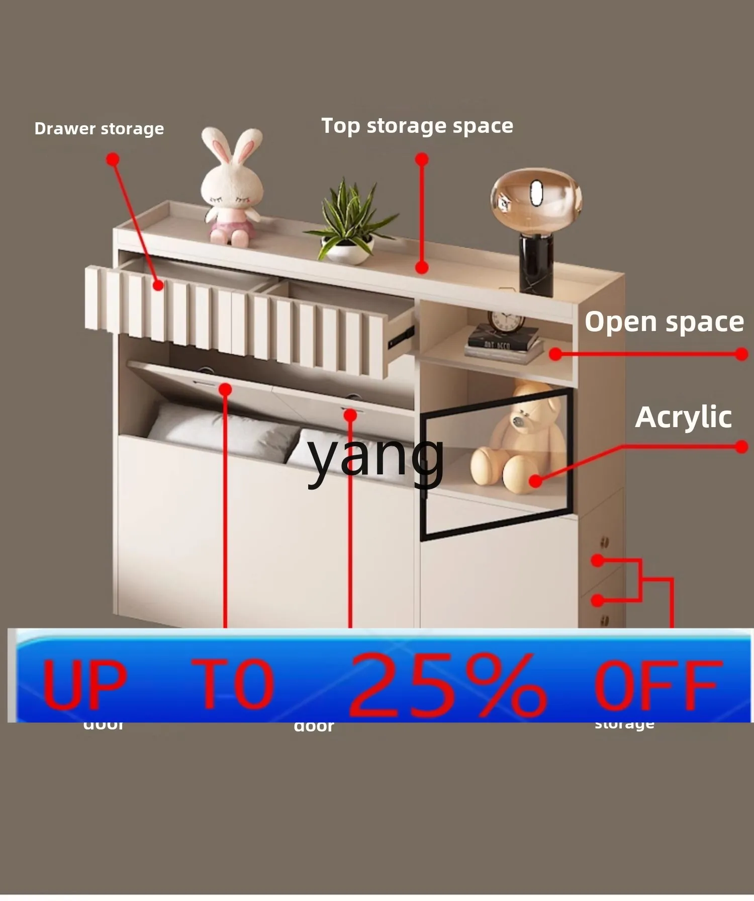CX bedroom bedside table bedside long locker solid wood crevice cabinet