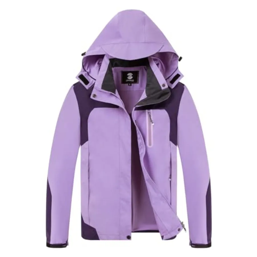 

Womens Waterproof Rain jacket Lightweight Active Outdoor Raincoat with Removable Hood