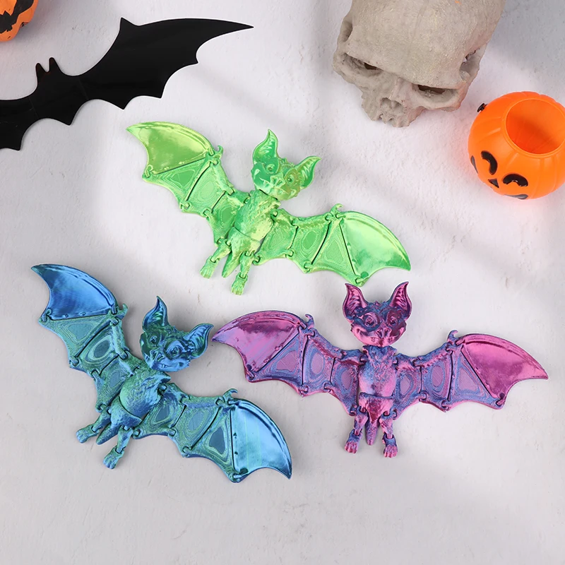 3D Printing Integrated Bat Body Joints Allow For Free Movement Of Desktop Halloween Decorations