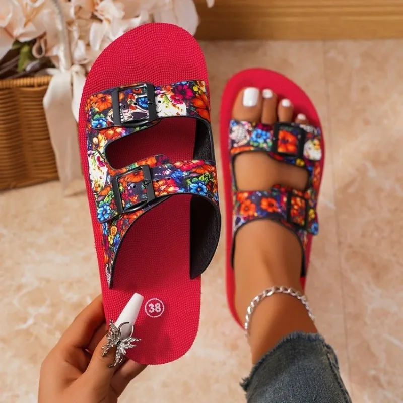 Women Flats Slippers 2024 New Summer Fashion Sandals with Platform Comfortable Shoes for Women Outdoor Casual Beach Slides Women