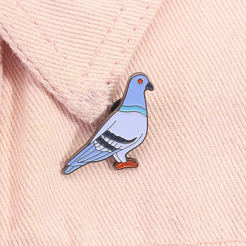 Cartoon Peace Pigeon Enamel Pin Creative Animal Cute Birds Metal Brooch Lapel Backpack Badge Jewelry Gifts For Friends