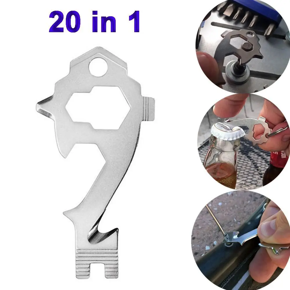 20 in 1 20 in 1 Multi Tool Key Tool Stainless Steel Metal Multifunctional Key Tool Multifunction Corrosion Resistance