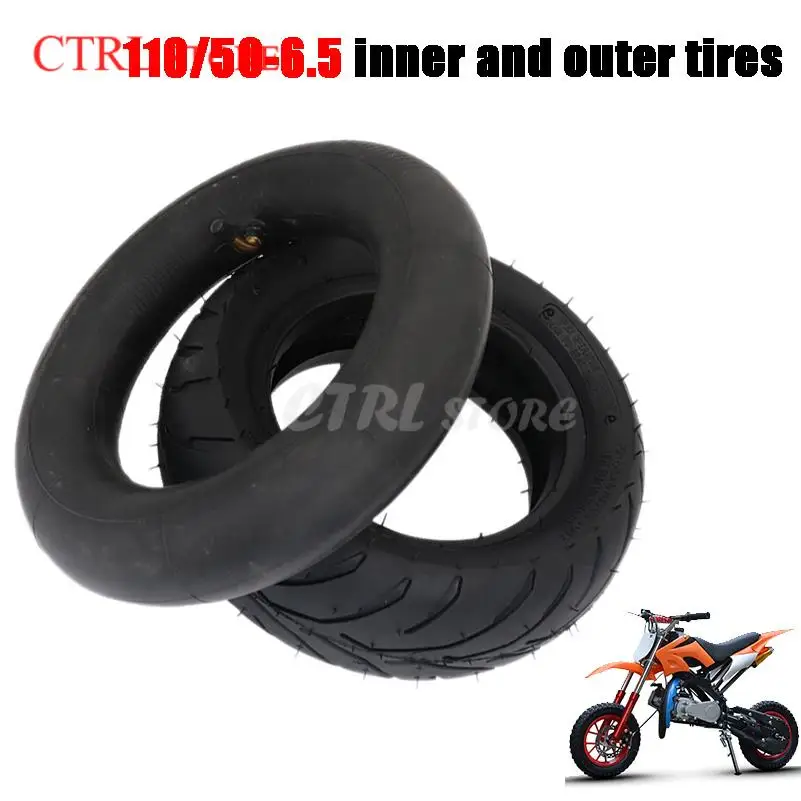 110/50-6.5 Inflatable Inner Tube for 49CC Small Sports Car Tires Mini Motorcycle Accessories Outer Tire Rubber Black