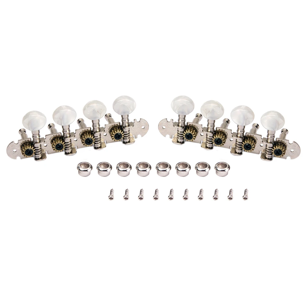 

2pcs Guitar Machine Heads 4L 4R Tuning Pegs Electric Guitar Replacement Chrome Round Button Tuners Durable Metal Body For