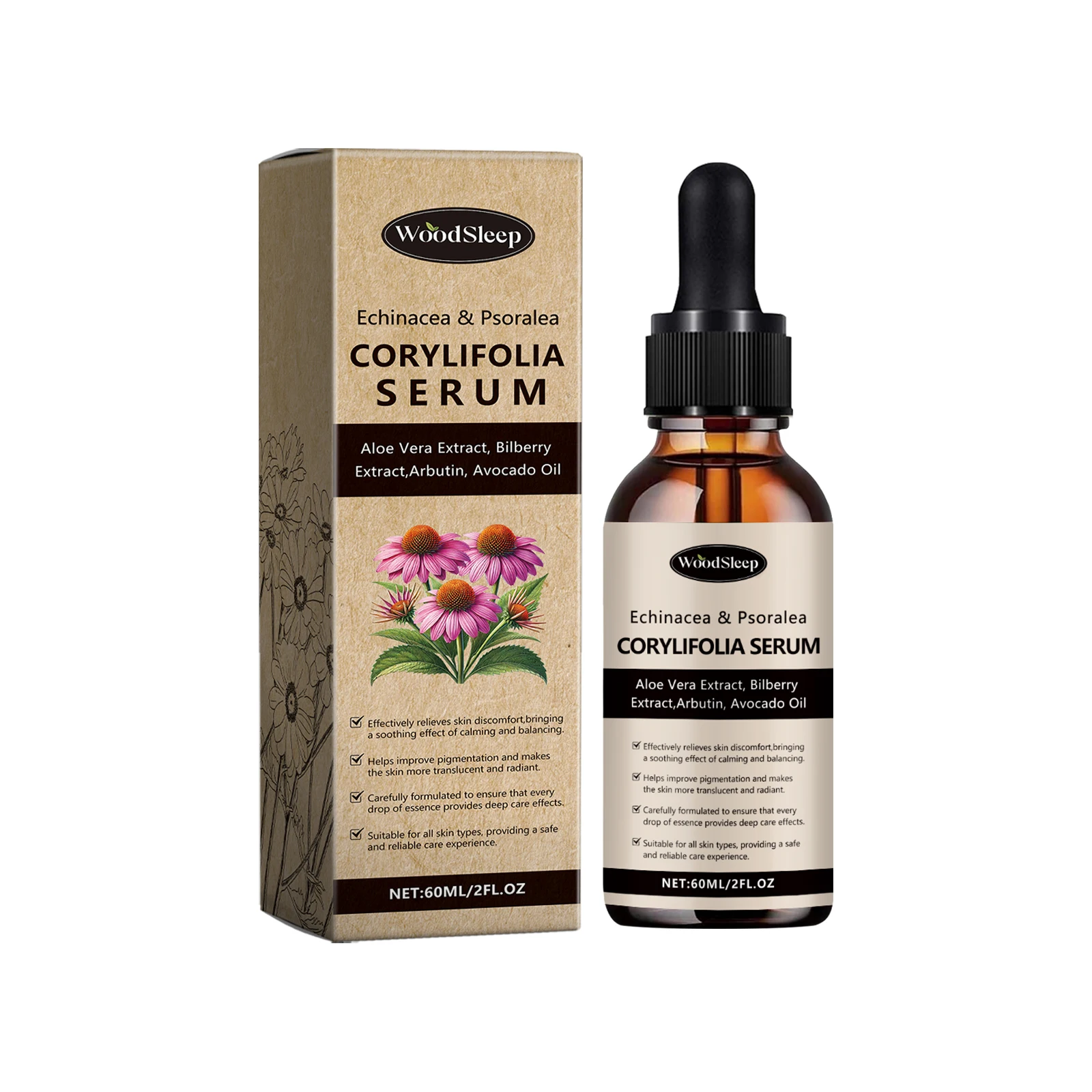 

Успокаивающая сыворотка для кожи WoodSleep Echinacea, улучшает покраснение кожи и успокаивает дискомфорт, 1 шт.