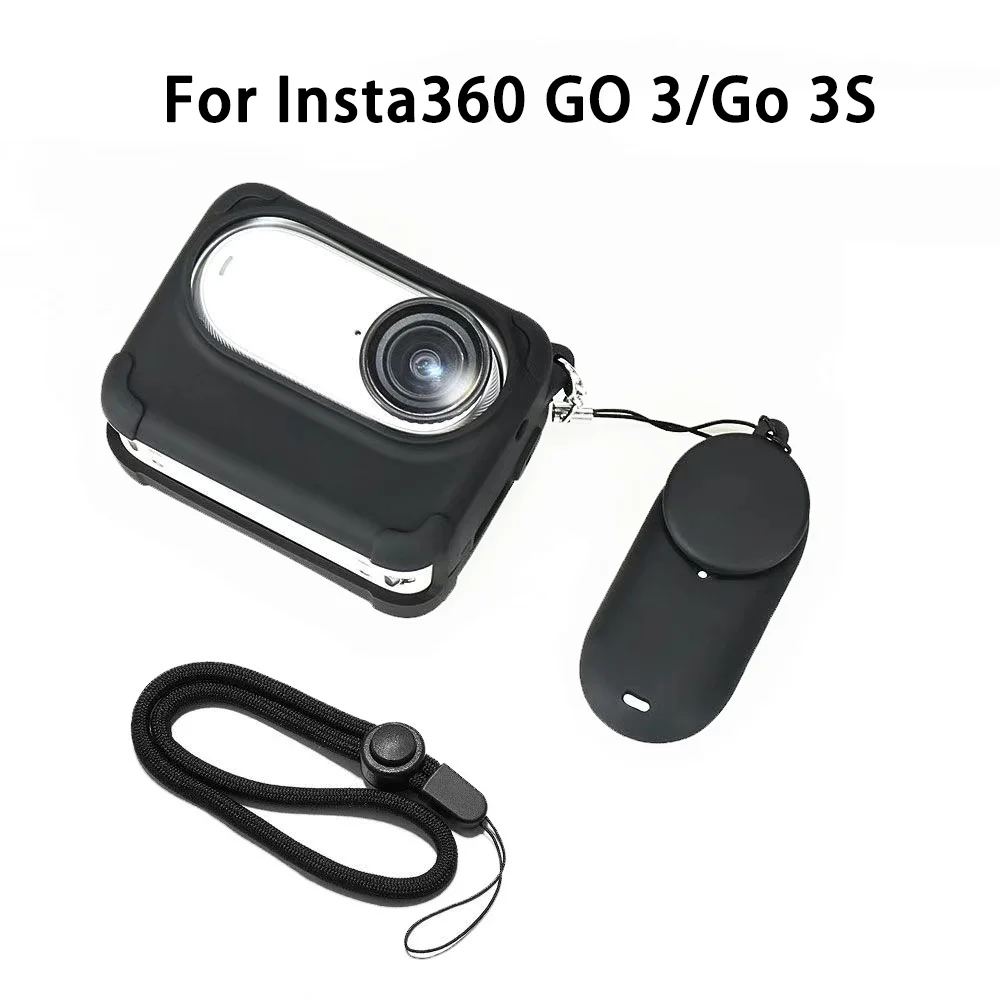Аксессуары для Insta360 GO 3/GO3S, мягкий чехол + крышка объектива, резиновая силиконовая силикагелевая защита корпуса для Insta 360 go3S