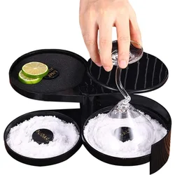 3-layer ABS Rotating Cocktail Seasoning Box, Bar Wine Accessories, Mixed Salt and Sugar Box, Bar Bartender Mixer Toolbox