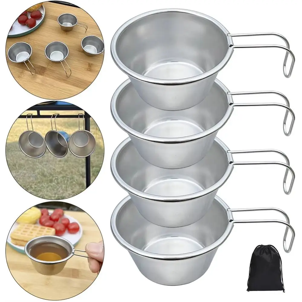 

New 40ml Sierra Cup with Handle Stainless Steel Camping Bowl Camping Cup for Outdoor Camping Hiking Backpacking