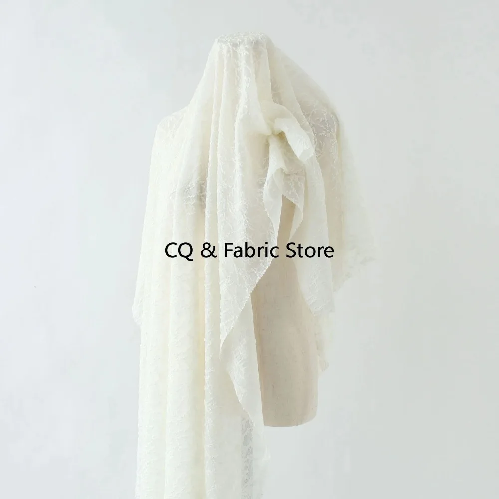 Wool Lace Silky Soft Elastic Comfortable Knitted Sweater Jacquard Fabric Designer Fabric  Sewing Accessories